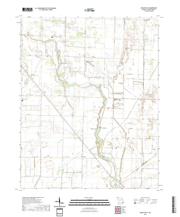 USGS US Topo 7.5-minute map for Hanleyville MO 2021