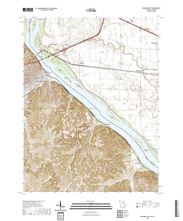 USGS US Topo 7.5-minute map for Hannibal East MOIL 2021