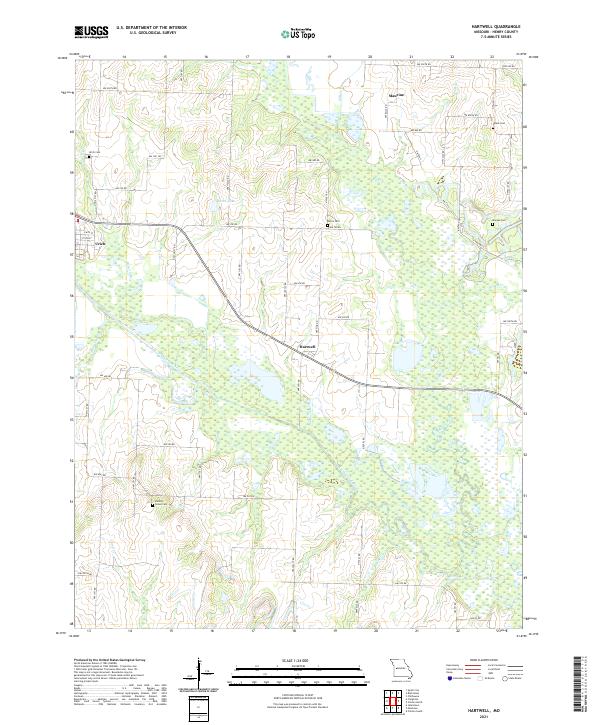 USGS US Topo 7.5-minute map for Hartwell MO 2021