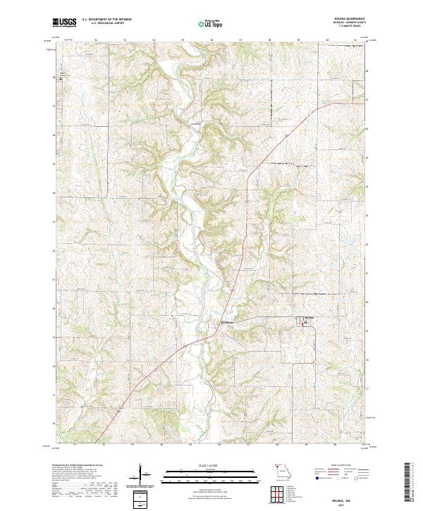 USGS US Topo 7.5-minute map for Helena MO 2021