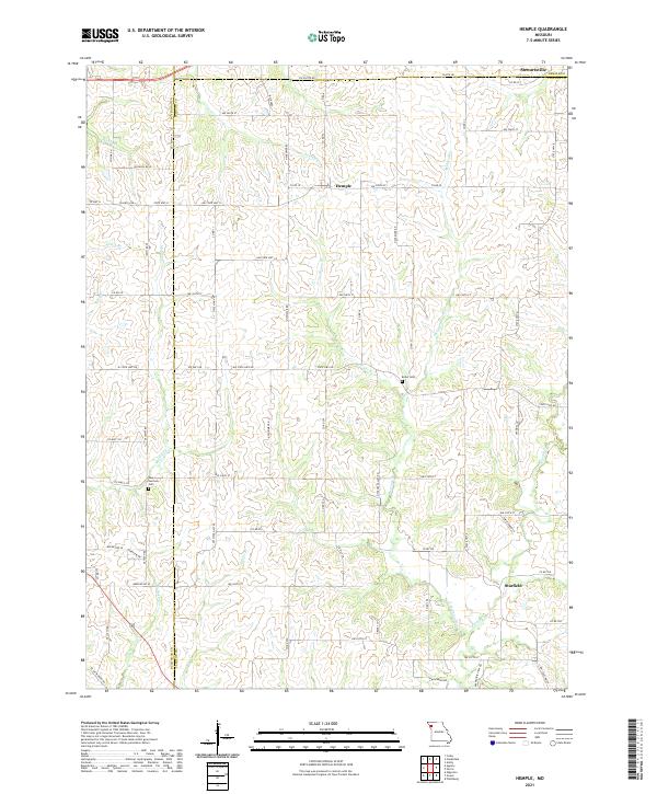 USGS US Topo 7.5-minute map for Hemple MO 2021