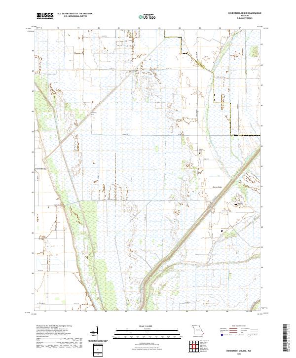 USGS US Topo 7.5-minute map for Henderson Mound MO 2021