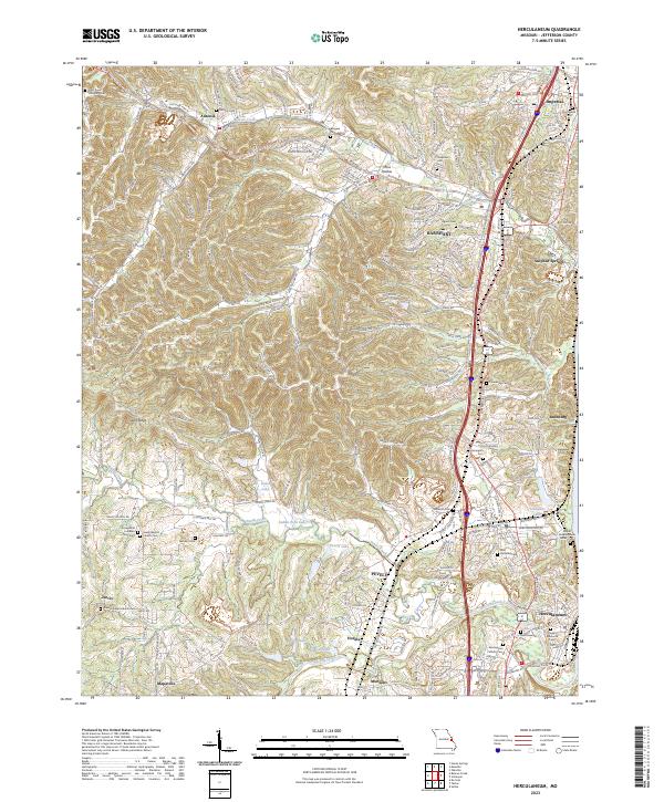 US Topo 7.5-minute map for Herculaneum MO