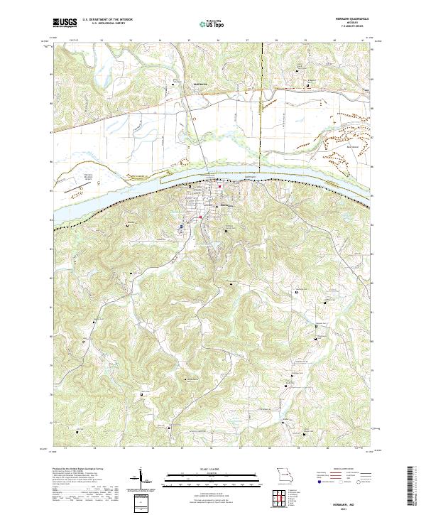 USGS US Topo 7.5-minute map for Hermann MO 2021