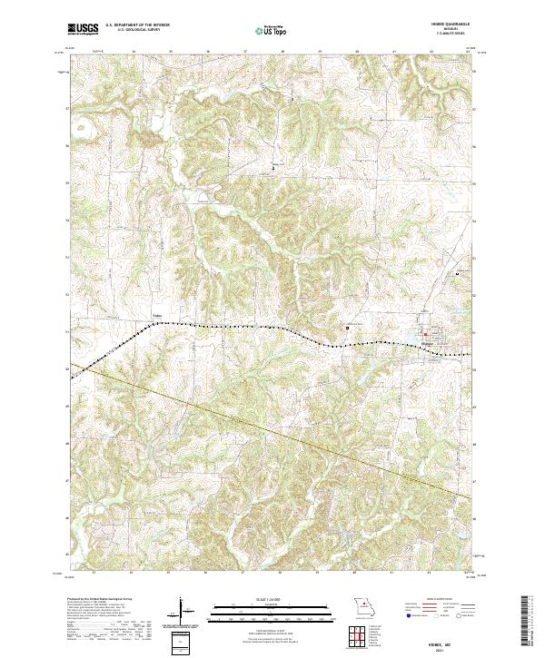 USGS US Topo 7.5-minute map for Higbee MO 2021