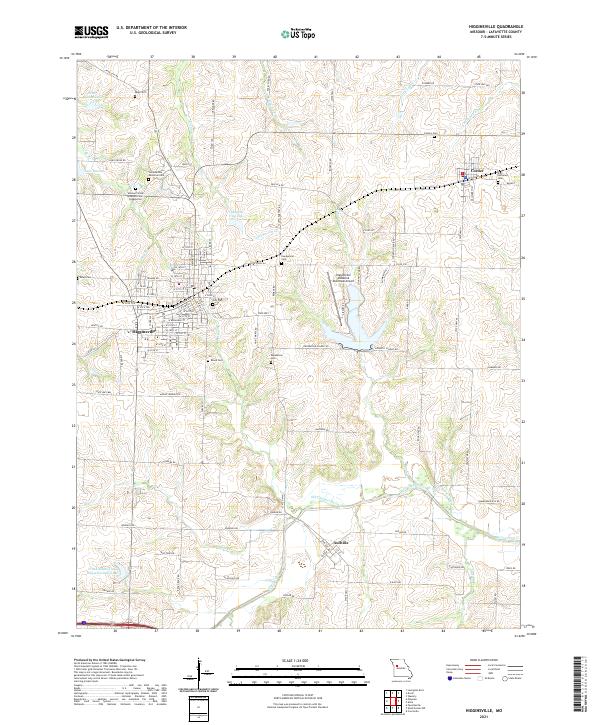 USGS US Topo 7.5-minute map for Higginsville MO 2021