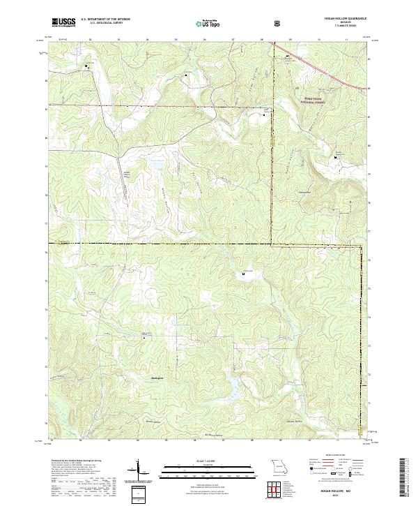 USGS US Topo 7.5-minute map for Hogan Hollow MO 2021