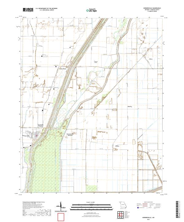 USGS US Topo 7.5-minute map for Hornersville MO 2021