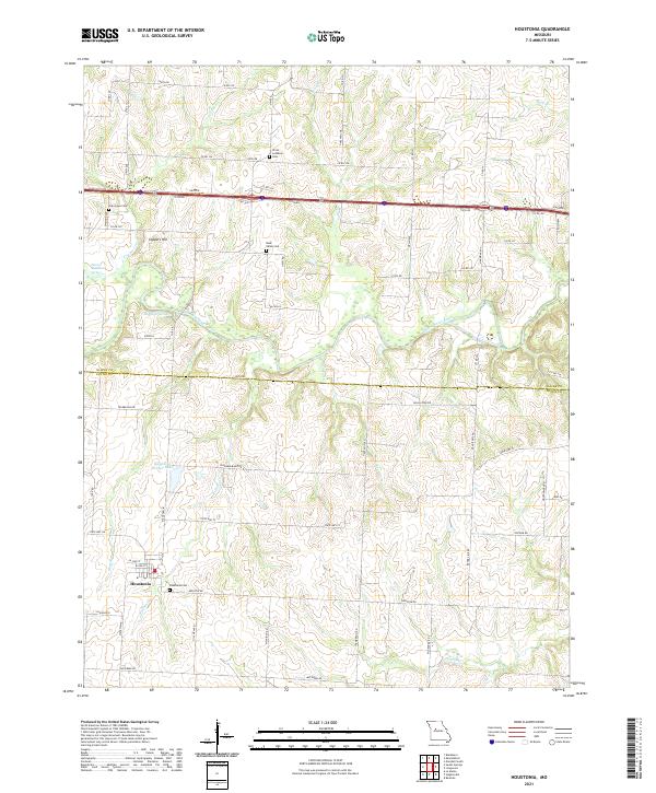 USGS US Topo 7.5-minute map for Houstonia MO 2021