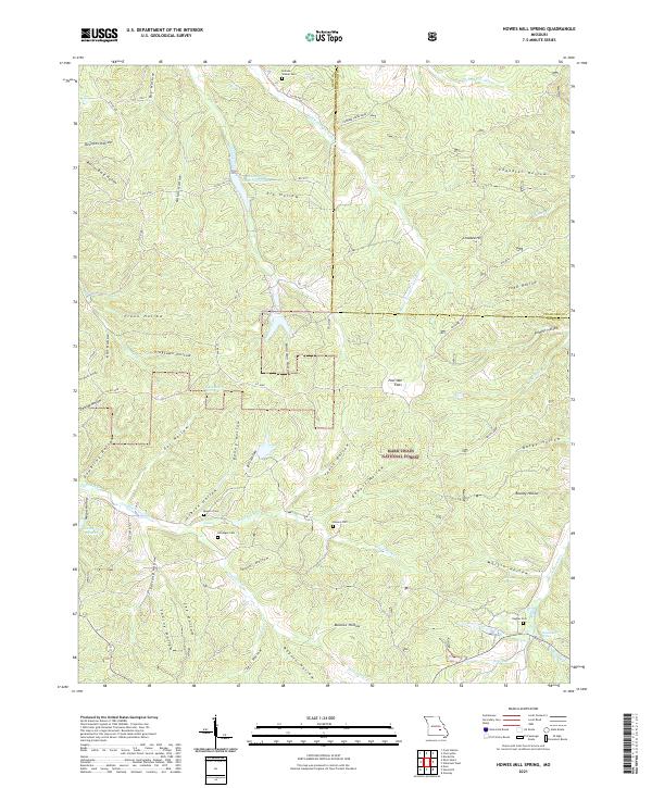 USGS US Topo 7.5-minute map for Howes Mill Spring MO 2021