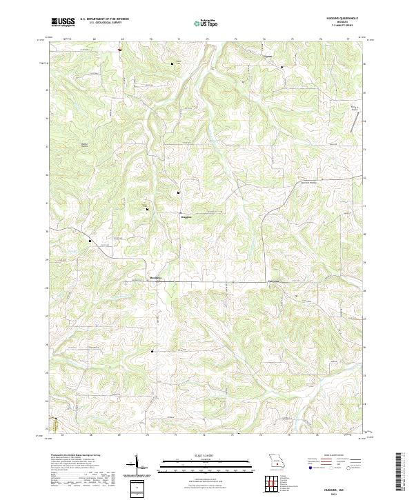 USGS US Topo 7.5-minute map for Huggins MO 2021