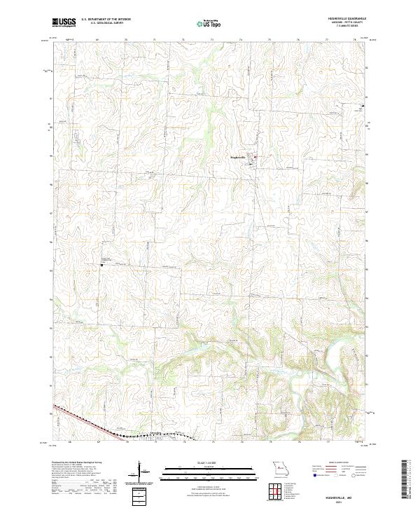 USGS US Topo 7.5-minute map for Hughesville MO 2021