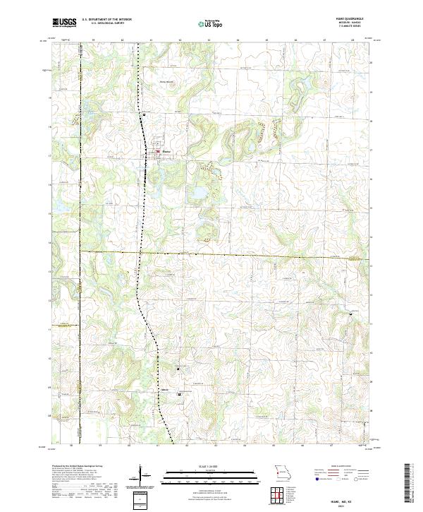 USGS US Topo 7.5-minute map for Hume MOKS 2021