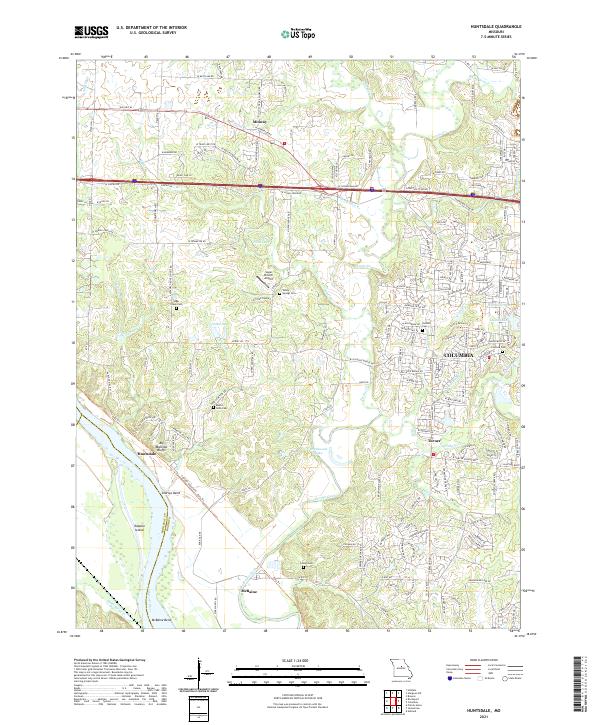 USGS US Topo 7.5-minute map for Huntsdale MO 2021