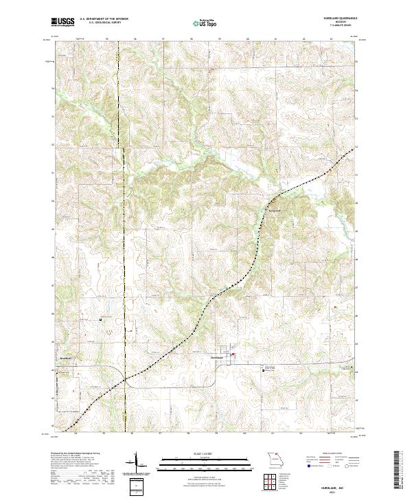 USGS US Topo 7.5-minute map for Hurdland MO 2021