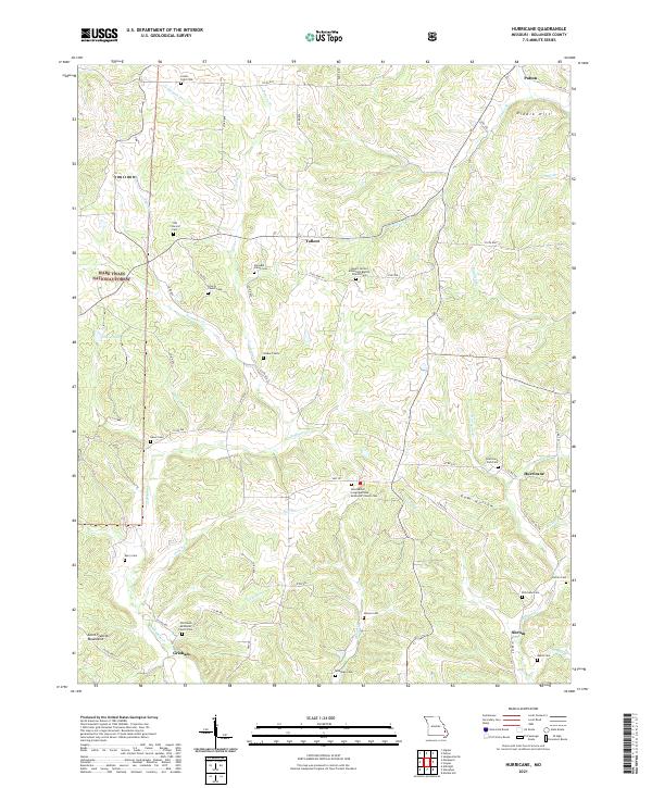 USGS US Topo 7.5-minute map for Hurricane MO 2021