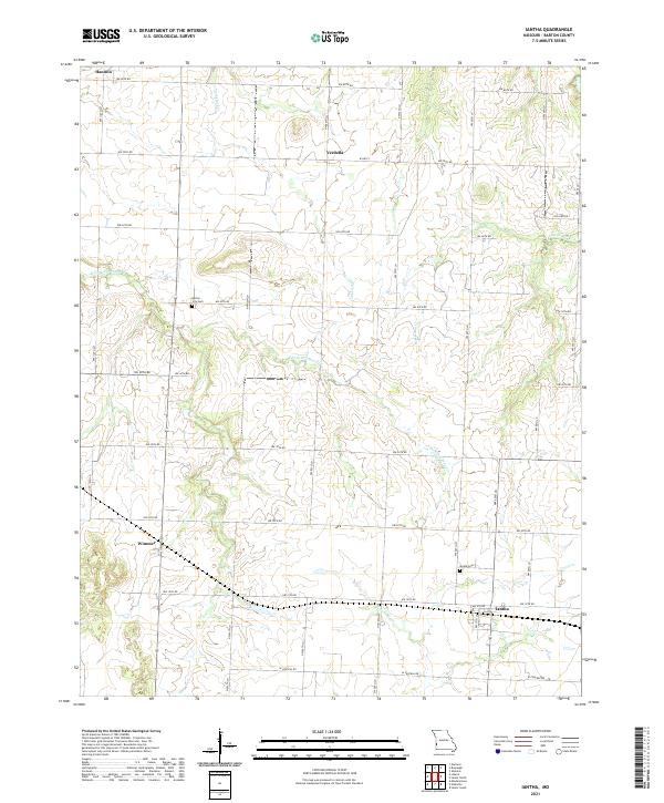 USGS US Topo 7.5-minute map for Iantha MO 2021