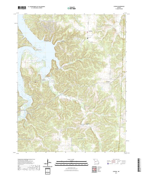 USGS US Topo 7.5-minute map for Iconium MO 2021