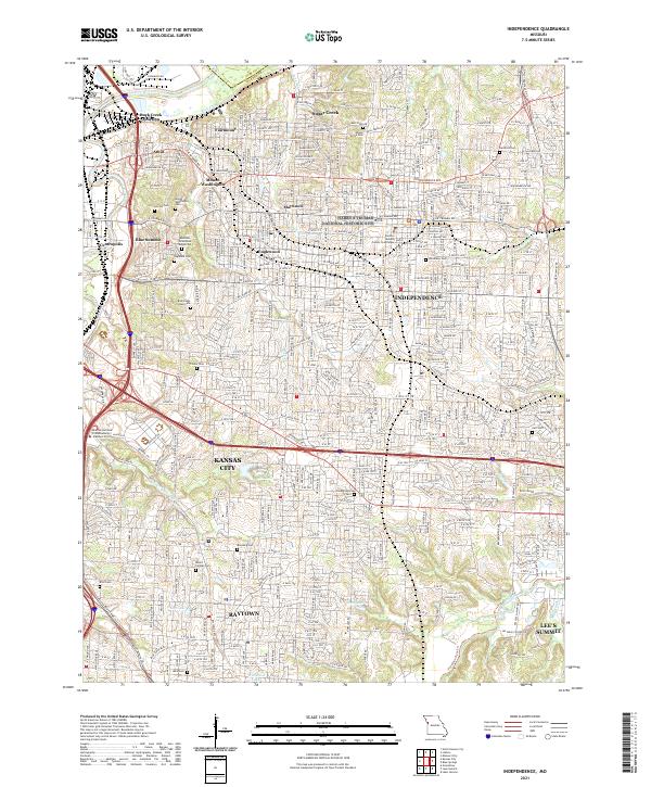 USGS US Topo 7.5-minute map for Independence MO 2021