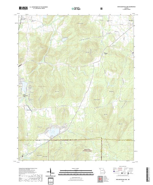 USGS US Topo 7.5-minute map for Iron Mountain Lake MO 2021