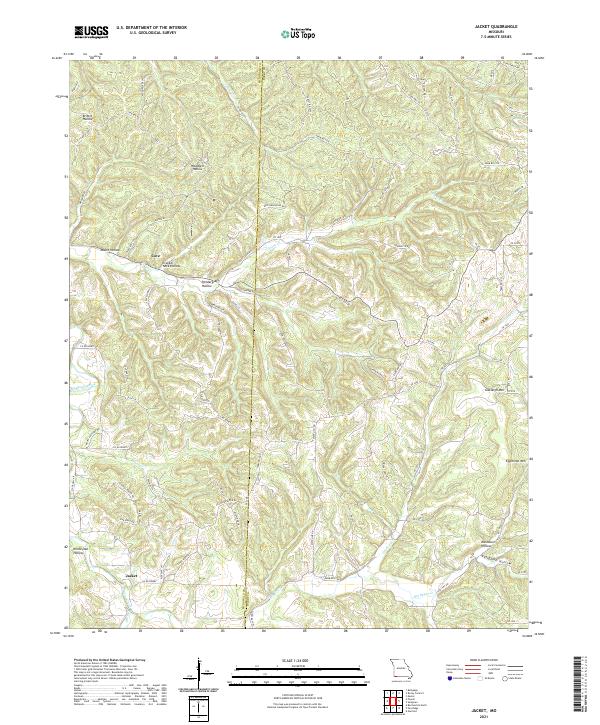 USGS US Topo 7.5-minute map for Jacket MO 2021