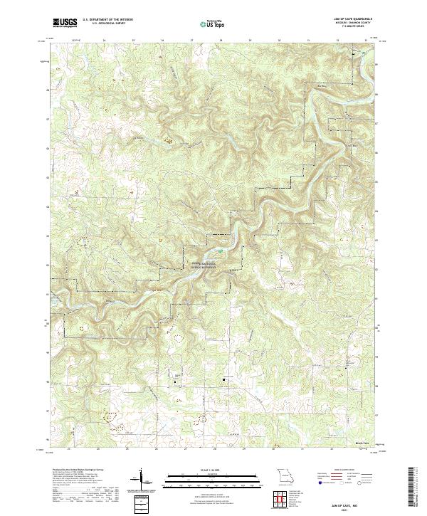 USGS US Topo 7.5-minute map for Jam Up Cave MO 2021