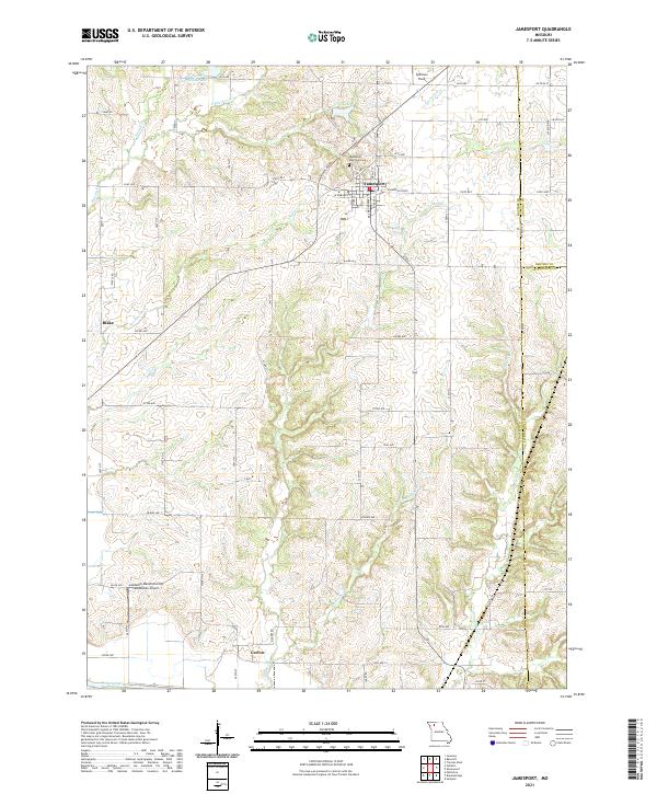 USGS US Topo 7.5-minute map for Jamesport MO 2021