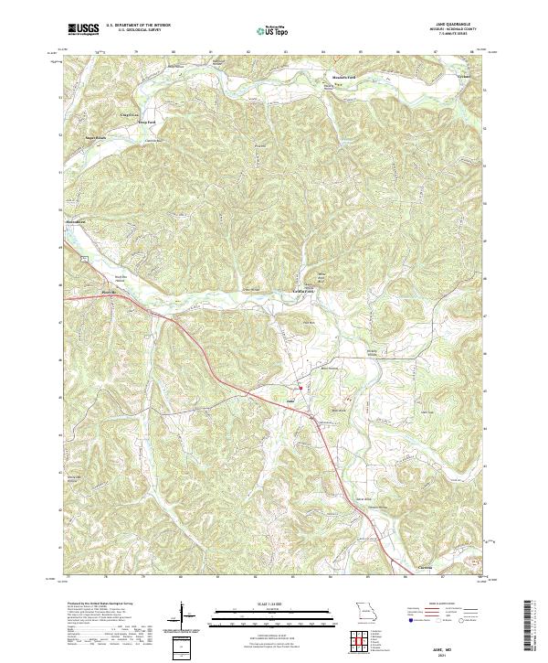 USGS US Topo 7.5-minute map for Jane MO 2021