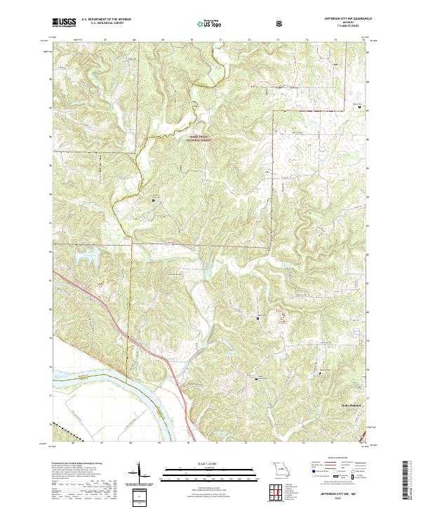 USGS US Topo 7.5-minute map for Jefferson City NW MO 2021