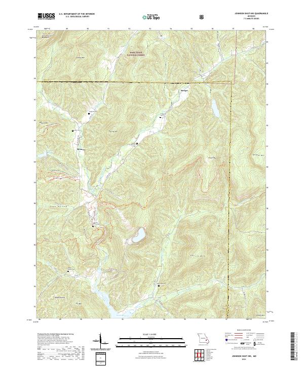 USGS US Topo 7.5-minute map for Johnson Shut-Ins MO 2021