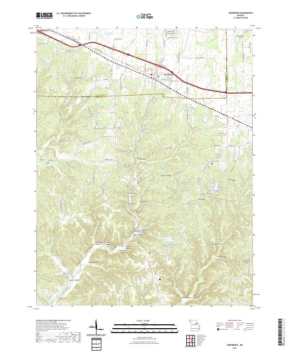 USGS US Topo 7.5-minute map for Jonesburg MO 2021