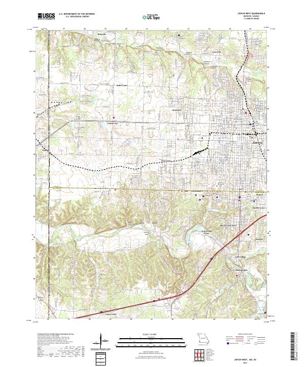 USGS US Topo 7.5-minute map for Joplin West MOKS 2021