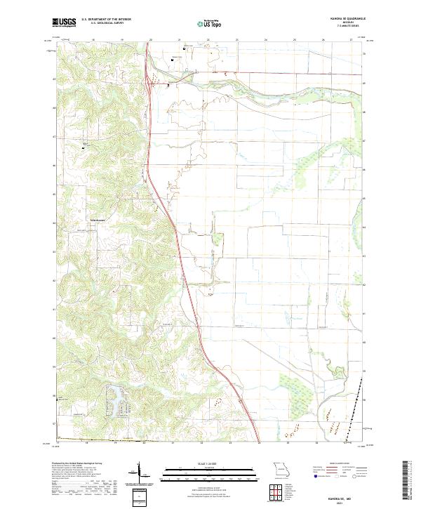 USGS US Topo 7.5-minute map for Kahoka SE MO 2021