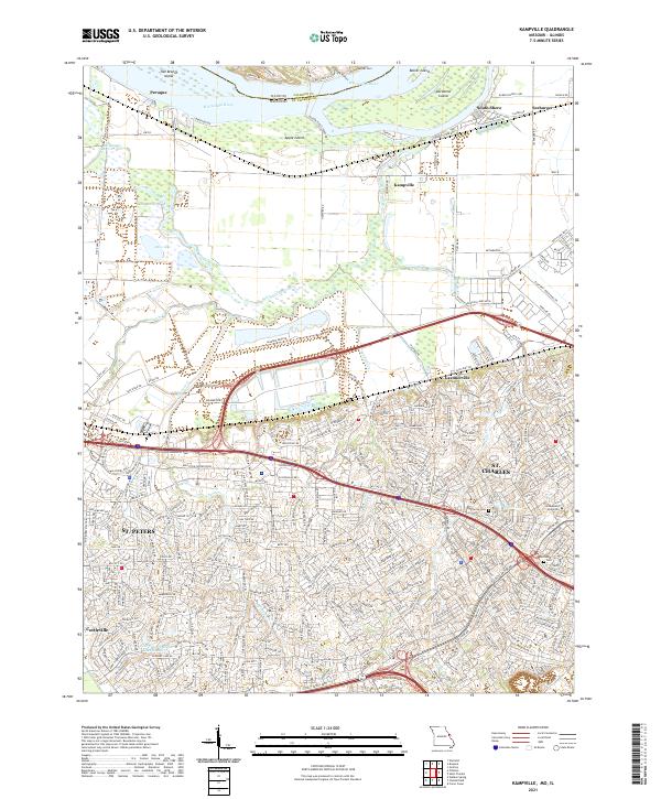 USGS US Topo 7.5-minute map for Kampville MOIL 2021