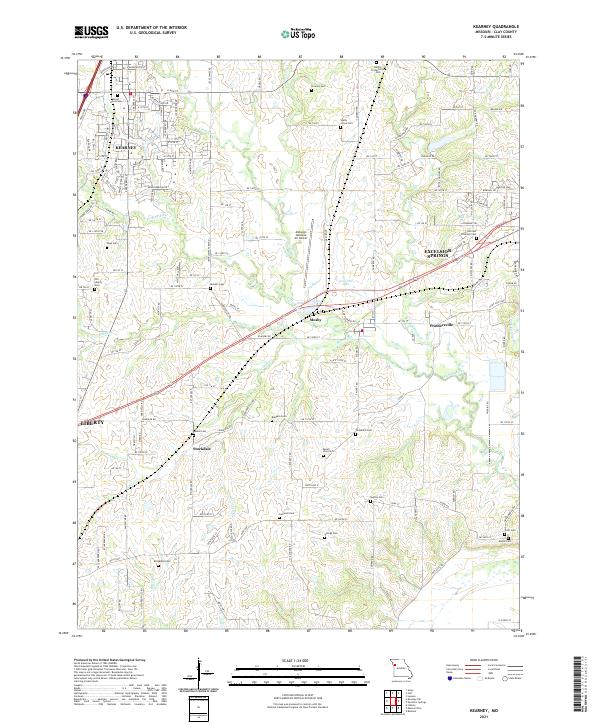 USGS US Topo 7.5-minute map for Kearney MO 2021