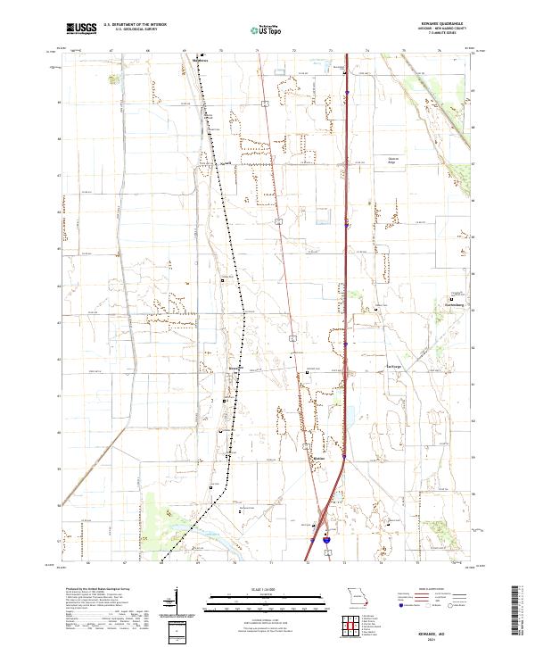 USGS US Topo 7.5-minute map for Kewanee MO 2021