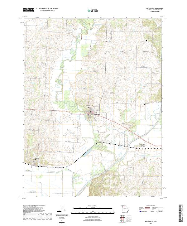 USGS US Topo 7.5-minute map for Keytesville MO 2021