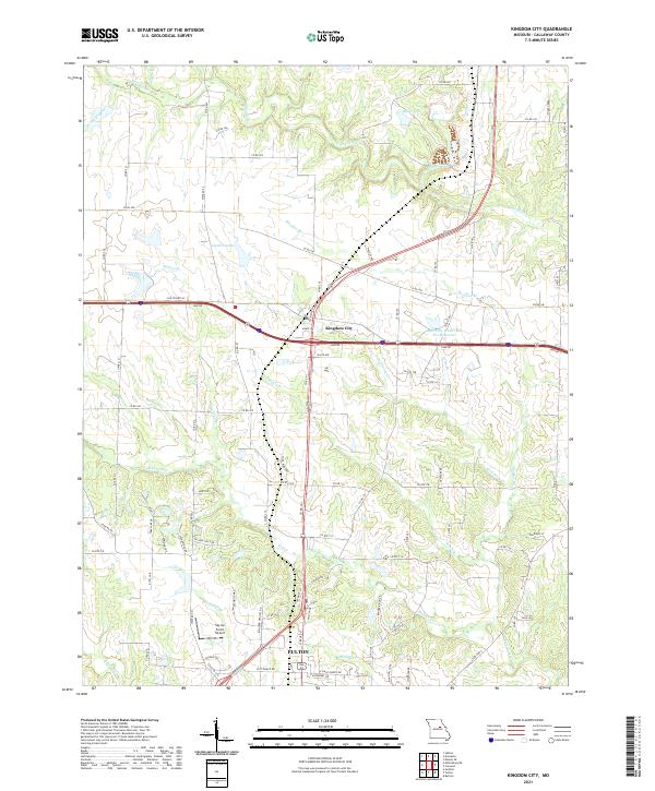 USGS US Topo 7.5-minute map for Kingdom City MO 2021