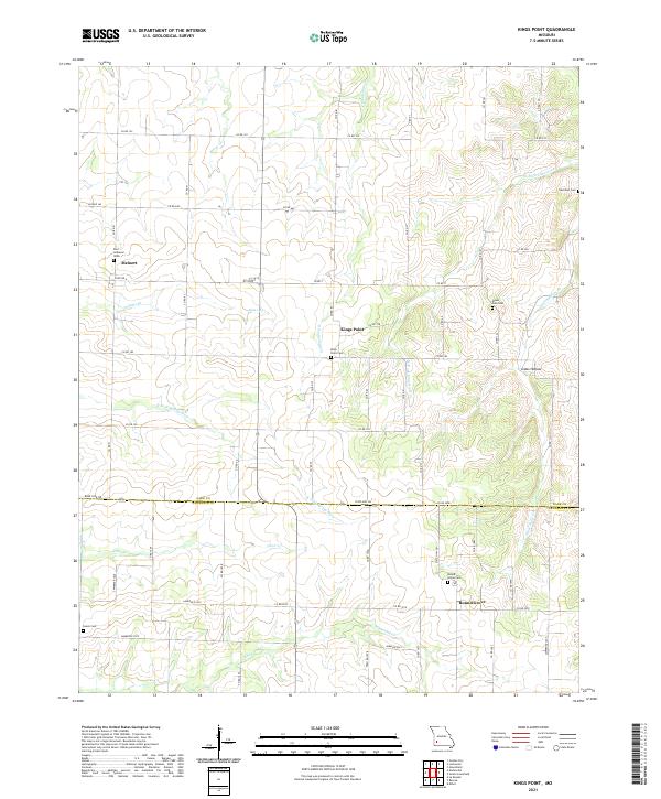 USGS US Topo 7.5-minute map for Kings Point MO 2021