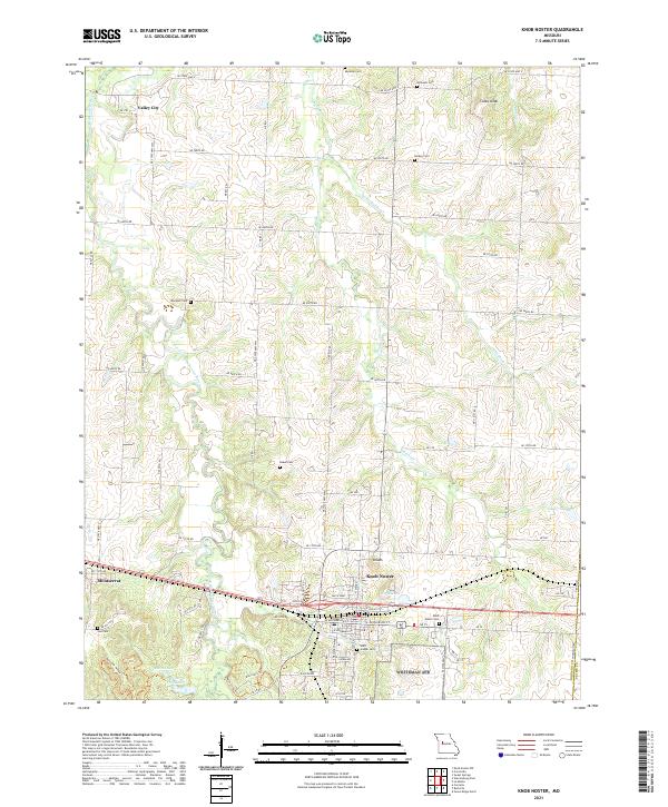 USGS US Topo 7.5-minute map for Knob Noster MO 2021