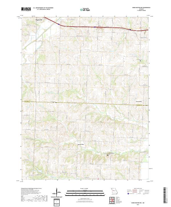 USGS US Topo 7.5-minute map for Knob Noster NW MO 2021