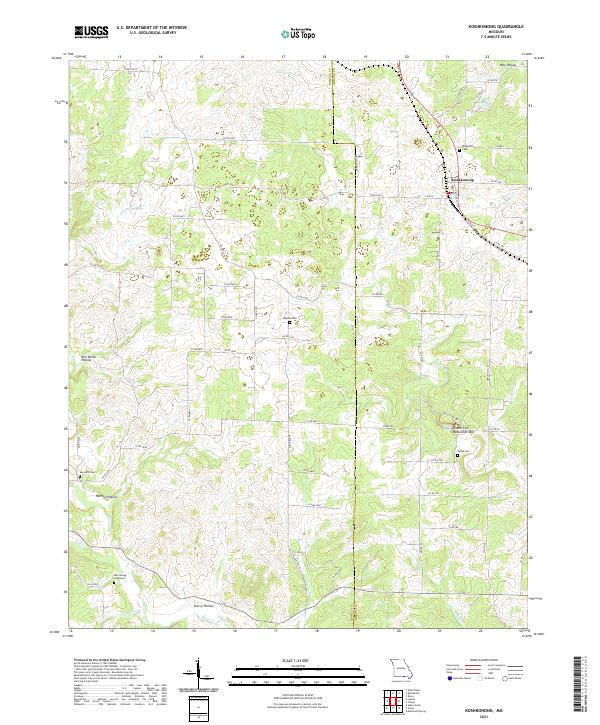 USGS US Topo 7.5-minute map for Koshkonong MO 2021