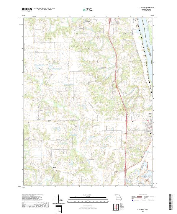 USGS US Topo 7.5-minute map for La Grange MOIL 2021