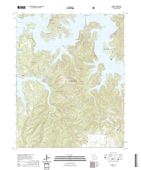 USGS US Topo 7.5-minute map for Lampe MO 2021