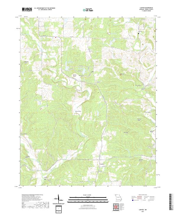 USGS US Topo 7.5-minute map for Lanton MO 2021