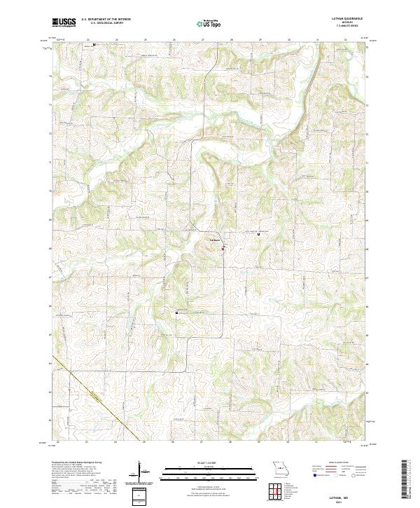 USGS US Topo 7.5-minute map for Latham MO 2021