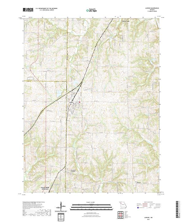 USGS US Topo 7.5-minute map for Lawson MO 2021