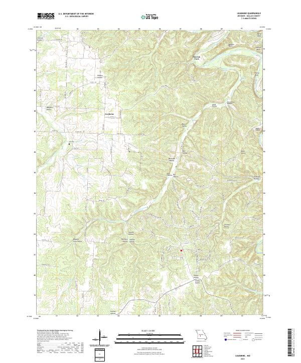 USGS US Topo 7.5-minute map for Leadmine MO 2021