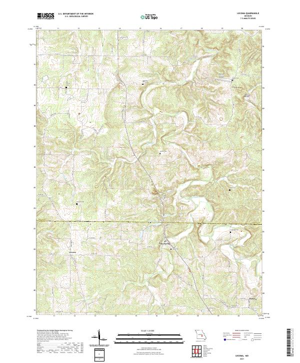 USGS US Topo 7.5-minute map for Lecoma MO 2021