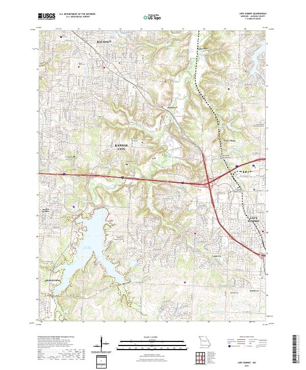 USGS US Topo 7.5-minute map for Lees Summit MO 2021